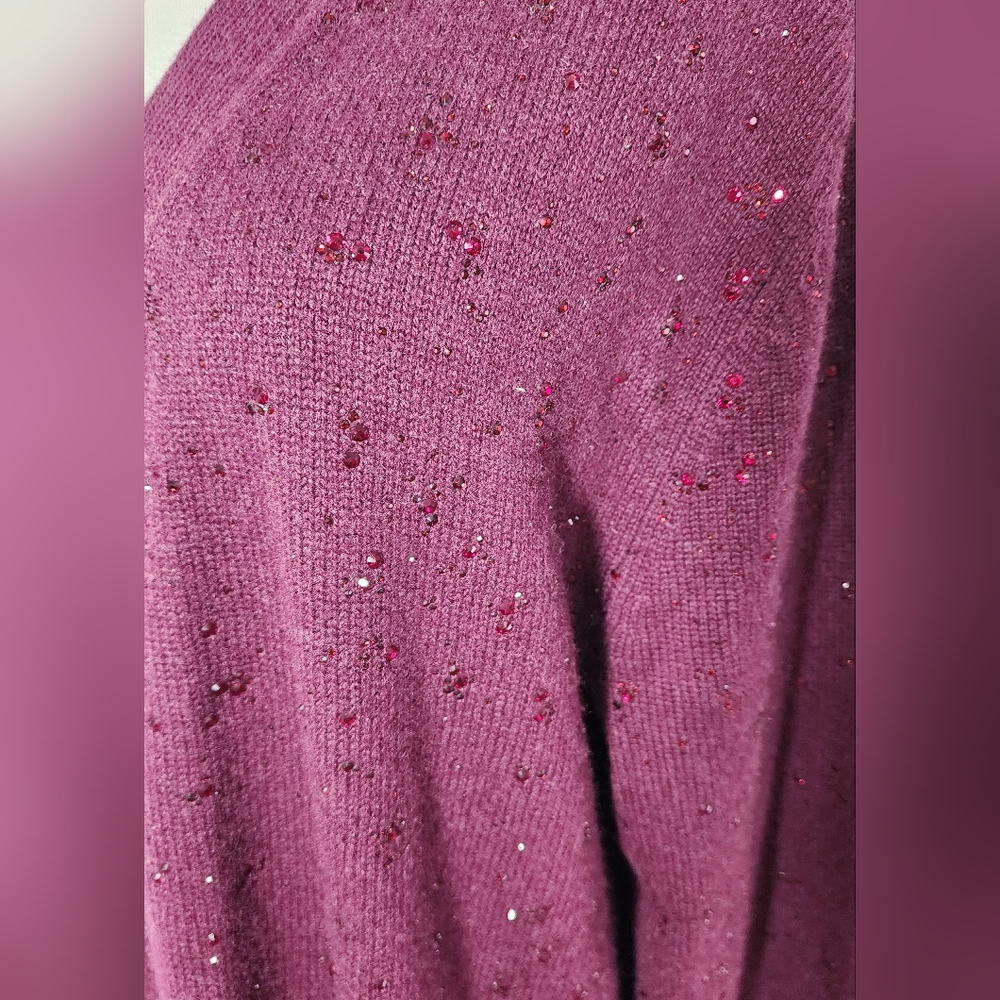 LIBERTINE Heavy Stardust Oversized Syrah Cardigan 100% Cashmere Size L - Picture 6 of 8